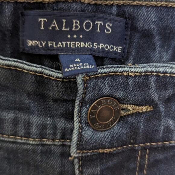 Talbot's Simply Flattering Dark Wash Denim Straight Leg Jeans Size 4 - Picture 4 of 10